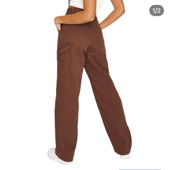 Garage Pants - Garage High Waisted Brown Cargo Pants